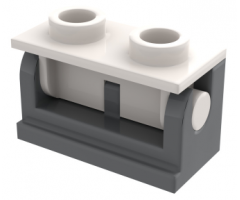 Hinge Brick 1 x 2 Base with White Hinge Brick 1 x 2 Top Plate (3937 / 3938)