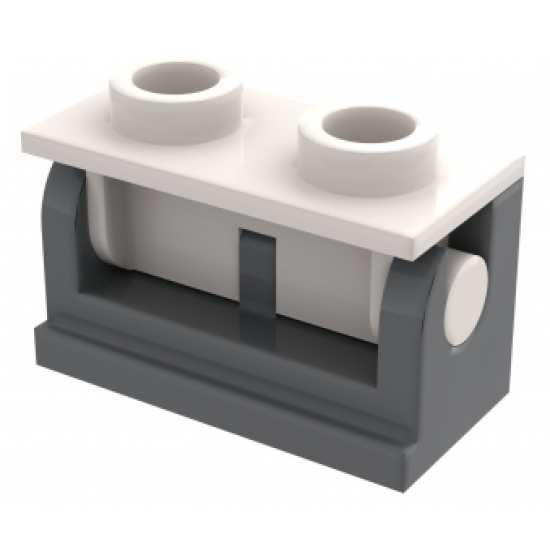 Hinge Brick 1 x 2 Base with White Hinge Brick 1 x 2 Top Plate (3937 / 3938)