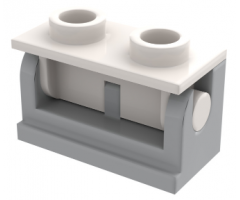 Hinge Brick 1 x 2 Base with White Hinge Brick 1 x 2 Top Plate (3937 / 3938)