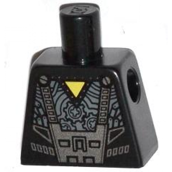 Torso Robot with Yellow Triangle and Cog Wheels Pattern