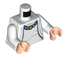 Torso Female Rumpled Top and Jacket with Necklace Pattern / White Arms / Light Nougat Hands