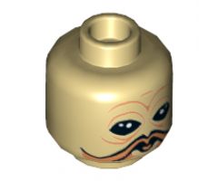 Minifigure, Head Dual Sided Alien with SW Ten Numb No Mask / Breathing Mask Pattern - Hollow Stud