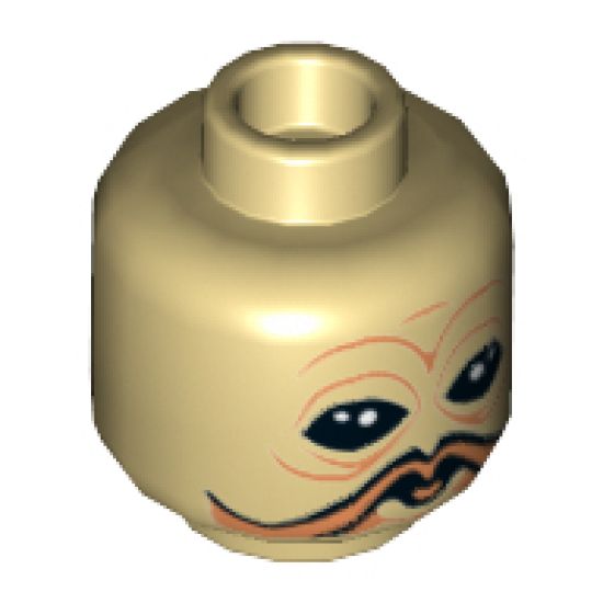 Minifigure, Head Dual Sided Alien with SW Ten Numb No Mask / Breathing Mask Pattern - Hollow Stud