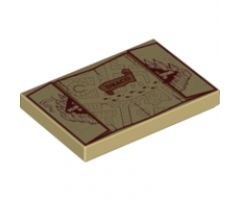 Tile 2 x 3 with Marauder's Map and 'DRACO' Pattern