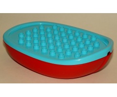 Duplo, Boat Hull 7 x 12 Bottom Section with Medium Azure Duplo Boat Hull 7 x 12 Top Section with 6 x 8 Deck Studs (15576 / 15575)