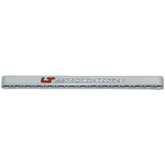 Technic, Liftarm 1 x 15 Thick with 'LT CONTAINER SERVICE' Pattern (Sticker) - Set 42024