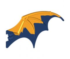 Animal, Body Part Dragon Wing 19 x 11 with Marbled Bright Light Orange Trailing Edge Pattern