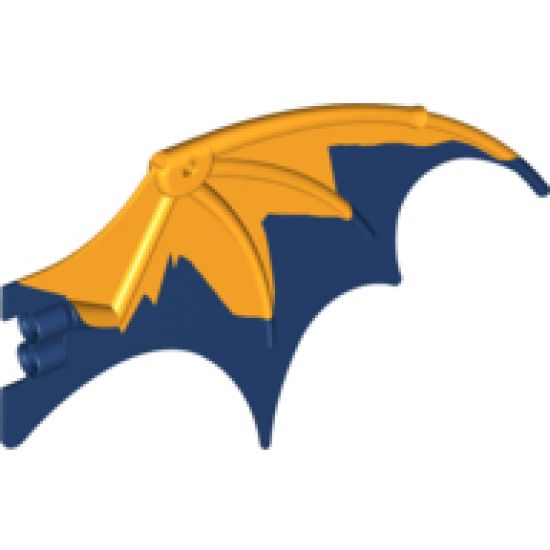 Animal, Body Part Dragon Wing 19 x 11 with Marbled Bright Light Orange Trailing Edge Pattern