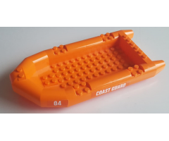 Boat Rubber Raft, Large with White '04' and 'COAST GUARD' Pattern on Both Sides (Stickers) - Set 60165