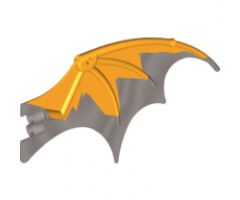 Animal, Body Part Dragon Wing 19 x 11 with Marbled Bright Light Orange Trailing Edge Pattern