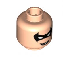 Minifigure, Head Male Black Eye Mask with Eye Holes and Smile Pattern (Nightwing) - Blocked Open Stud