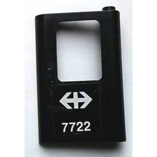 Door 1 x 4 x 5 Train Right with White Double Arrow (Swiss Federal Railways) and '7722' Pattern (Sticker) - Set 7722