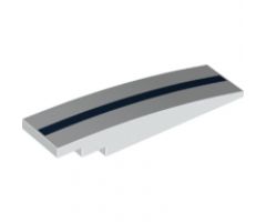 Slope, Curved 8 x 2 with Dark Blue Stripe Pattern