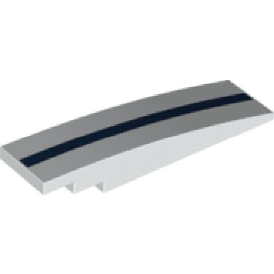 Slope, Curved 8 x 2 with Dark Blue Stripe Pattern