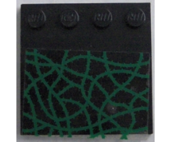 Tile, Modified 4 x 4 with Studs on Edge with Green Vines Pattern (Sticker) - Set 4766