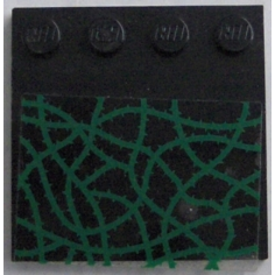 Tile, Modified 4 x 4 with Studs on Edge with Green Vines Pattern (Sticker) - Set 4766