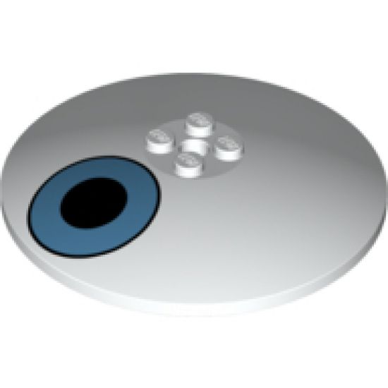 Dish 8 x 8 Inverted (Radar) with Medium Blue Circle with Black Center Pattern