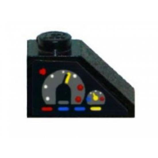 Slope 45 2 x 1 with Gauges Pattern Right (Sticker) - Set 8286