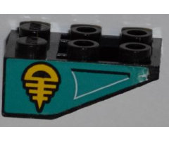 Slope, Inverted 33 3 x 2 with Black and Yellow Symbol and Air Intake Pattern on Both Sides (Stickers) - Set 8269
