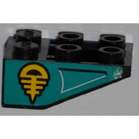 Slope, Inverted 33 3 x 2 with Black and Yellow Symbol and Air Intake Pattern on Both Sides (Stickers) - Set 8269