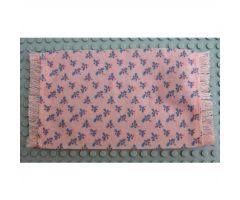 Scala Cloth Rug with Blue Leaves and Red Berries Pattern