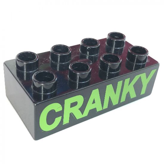 Duplo, Brick 2 x 4 with 'CRANKY' Text Pattern
