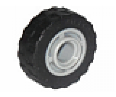 Wheel & Tire Assembly 11mm D. x 8mm with Center Groove with Black Tire 17.5 x 6 Shallow Staggered Treads (42610 / 51011u)