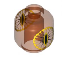 Minifigure, Head without Face Alien with Black Eye of Sauron Pattern - Hollow Stud
