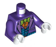 Torso Batman Suit with Blue Vest, Orange Shirt and Green Bow Tie Pattern / Dark Purple Arms / White Hands