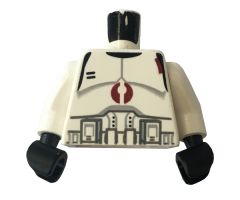 Torso SW Armor Clone Trooper with Dark Red Mark Pattern / White Arms / Black Hands