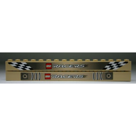 Brick 1 x 16 with Lego Racers Logo Pattern, Both Sides Different (Stickers) - Set 8364