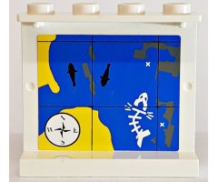 Panel 1 x 4 x 3 with Map Sea Pattern on Inside (Sticker) - Set 6560