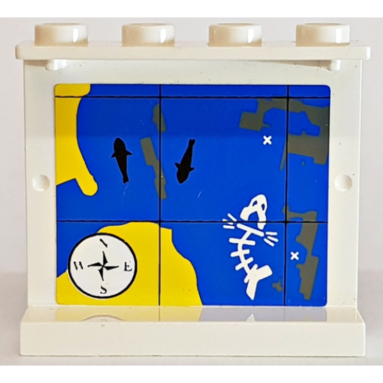 Panel 1 x 4 x 3 with Map Sea Pattern on Inside (Sticker) - Set 6560