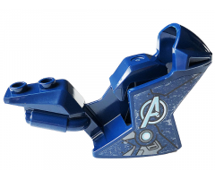 Riding Cycle Motorcycle Fairing, Racing (Sport) Bike with Silver Vents, Black Lines and Avengers Logo Pattern on Both Sides Pattern (Stickers) - Set 76166