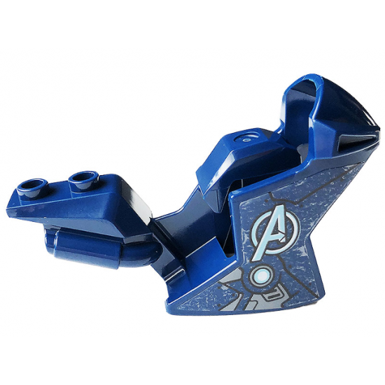 Riding Cycle Motorcycle Fairing, Racing (Sport) Bike with Silver Vents, Black Lines and Avengers Logo Pattern on Both Sides Pattern (Stickers) - Set 76166