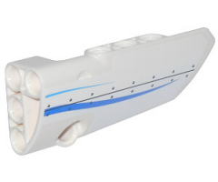 Technic, Panel Fairing # 4 Small Smooth Long, Side B with Blue Curved Stripes and Rivets Pattern (Sticker) - Set 42025
