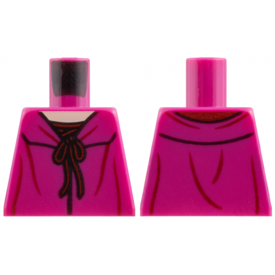 Torso Female Top with Dark Red Lacing Pattern