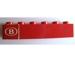 Brick 1 x 6 with 'B' Pattern (Sticker) - Set 164