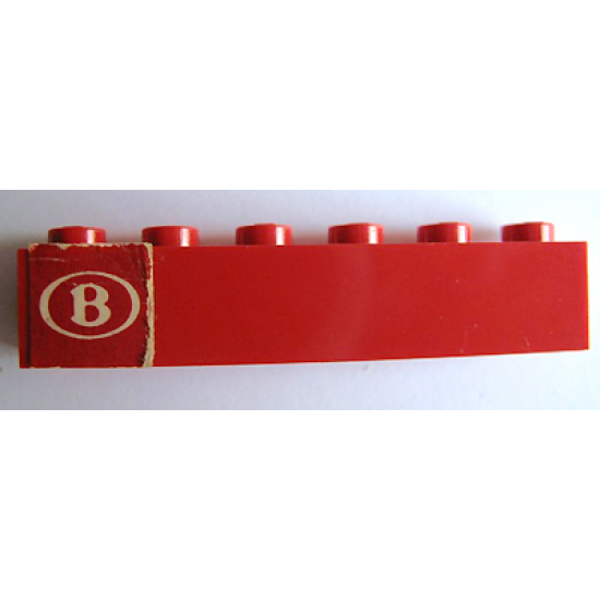 Brick 1 x 6 with 'B' Pattern (Sticker) - Set 164