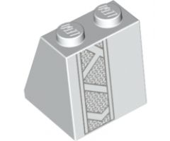 Slope 65 2 x 2 x 2 with Bottom Tube with Minifigure Dress/Skirt/Robe, Dark Bluish Gray Mesh Stripe Pattern