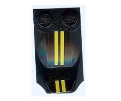 Slope, Curved 3 x 2 x 2/3 with Two Studs, Wing End with Yellow Stripes Pattern (Stickers) - Set 8135