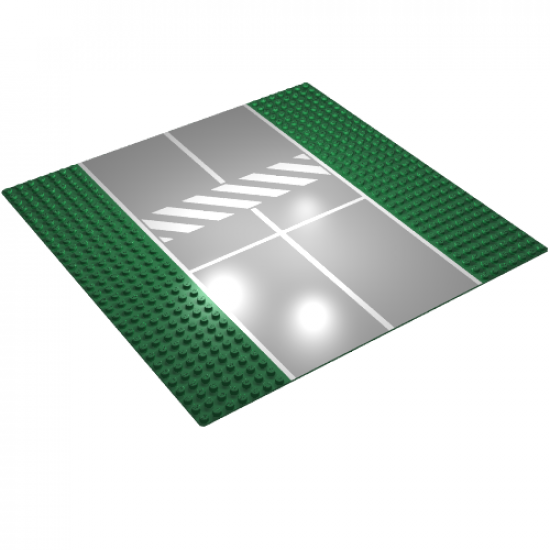 Baseplate, Road 32 x 32 7-Stud Straight with Runway Crosswalk Pattern