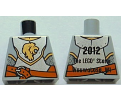 Torso Castle Kingdoms Gold Lion Head Front, 2012 The LEGO Store Wauwatosa, WI Back Pattern