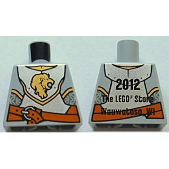 Torso Castle Kingdoms Gold Lion Head Front, 2012 The LEGO Store Wauwatosa, WI Back Pattern