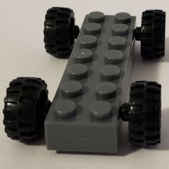 Vehicle, Base Fast Food Racer 2 x 7 x 2/3 with Black Wheels