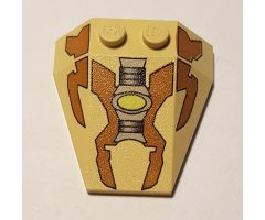 Wedge 4 x 4 Triple without Stud Notches with Brown Panels, Gray Machinery, Lime Light Pattern