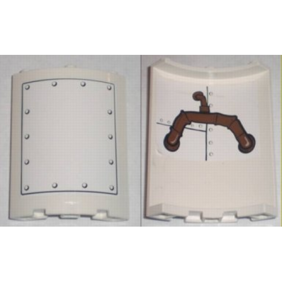 Cylinder Quarter 4 x 4 x 6 with Large Metal Plate Outside and Brown Pipes Inside Pattern (Stickers) - Set 3831