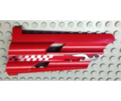 Technic, Panel Fairing # 3 Large Long, Large Holes, Side A with Silver Flames Pattern (Sticker) - Set 8279