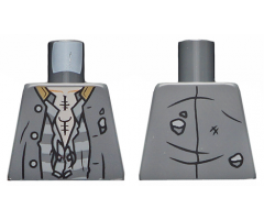 Torso Tattered Jacket, Shirt with Prison Stripes and Light Nougat Chest with Tattoos Pattern