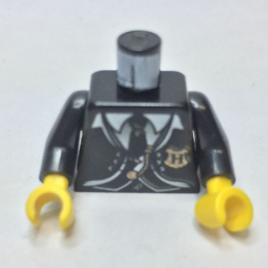 Torso Harry Potter Suit and Tie with Hogwarts Shield Pattern / Black Arms / Yellow Hands